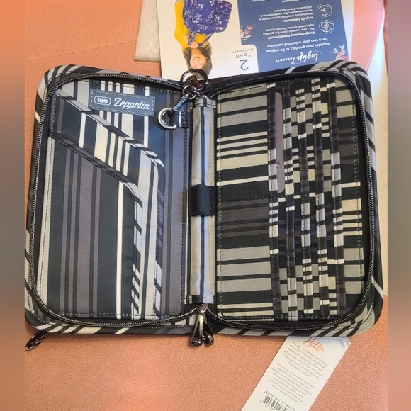 Lug Black and White Striped Clutch - Picture 2 of 6